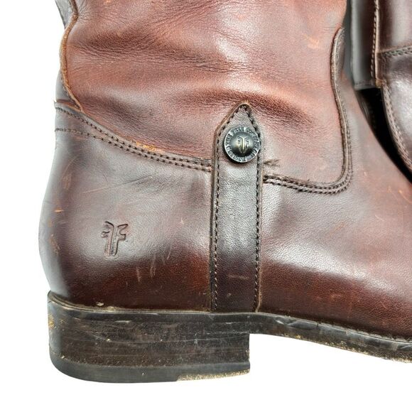 Frye Melissa Button Riding Boots Brown Leather Tall Equestrian Style Size 7 - Picture 7 of 15